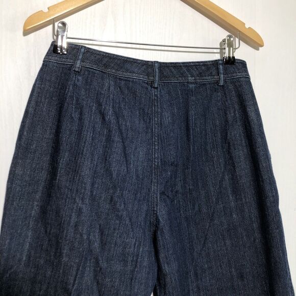 ST. John Collection Denim Trousers Womens 8 Blue Wide Leg High Waisted Cropped - Picture 7 of 9